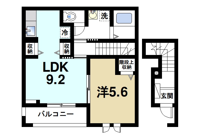 アザレアツインズの間取り|1LDK