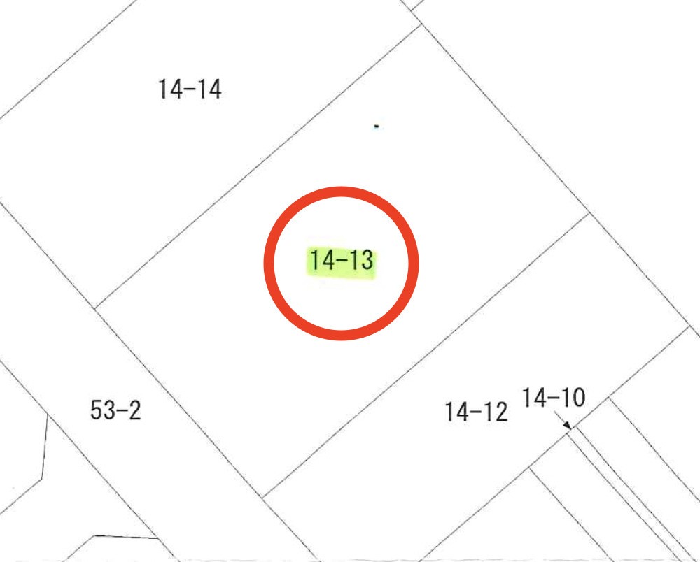 足利市小俣南町の売地の区画図