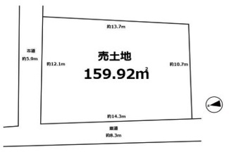 【土地図】 | 川越市府川　建築条件なし売地　西武新宿線『本川越駅』バス16分　【山田小学区】 | A区画