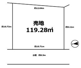 【土地図】 | 川越市府川　建築条件なし売地　西武新宿線『本川越駅』バス16分　【山田小学区】 | B区画：980万
