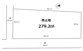 【土地図】 | 川越市府川　建築条件なし売地　西武新宿線『本川越駅』バス16分　【山田小学区】 | A・B区画：2360万
