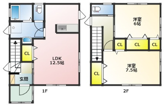 【間取り】 | 浪館前田3丁目未入居貸家