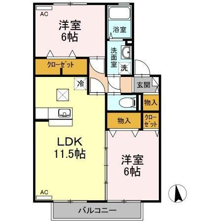 アムール万々 A棟の間取り