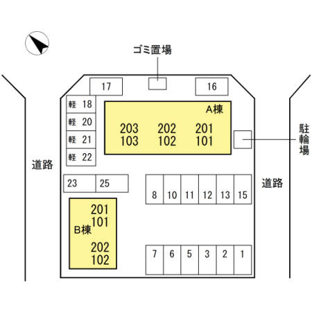 ウィルモア観月坂 B棟の区画図