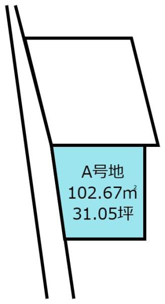 宮崎市堀川町・土地　A号地の土地図|セットバック約２ｍ必要です。