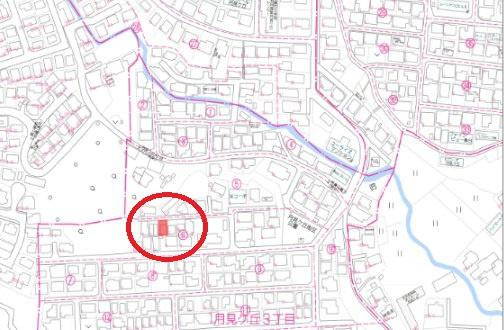 宮崎市月見ヶ丘　土地の土地図