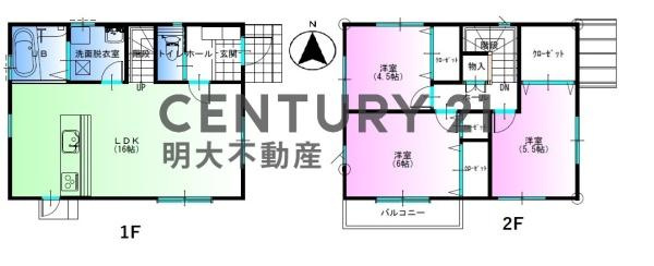 宮崎市大塚町　中古戸建の間取り