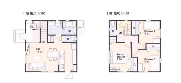 宮崎市昭和町モデル　戸建の間取り|【間取り】
3LDK、土地面積/112.58ｍ2、建物面積/81.14ｍ2