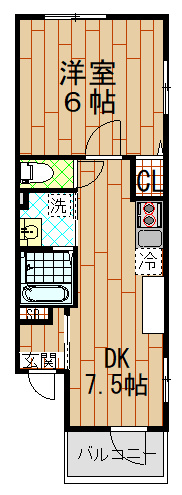 MELDIA長瀬Ⅱの間取り