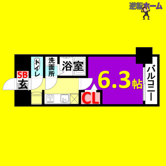 ディアレイシャス矢場町　名古屋市賃貸　仲介手数料無料の間取り