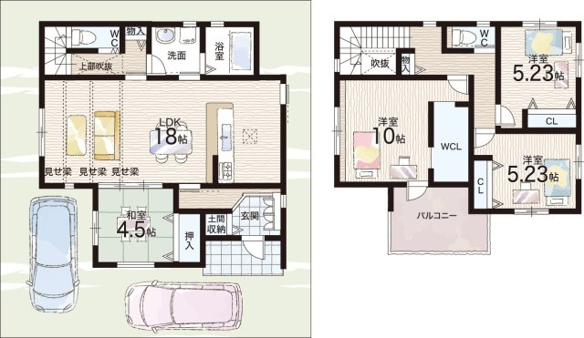 桜井市安倍木材団地　新築一戸建ての間取り|１号地