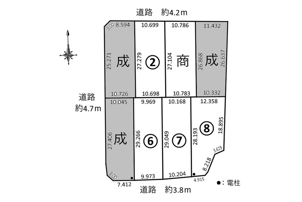 8区画分譲地　小野2丁目の土地図