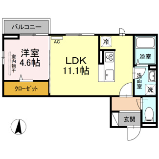 【間取り】 | フォレストコート | 1LDK