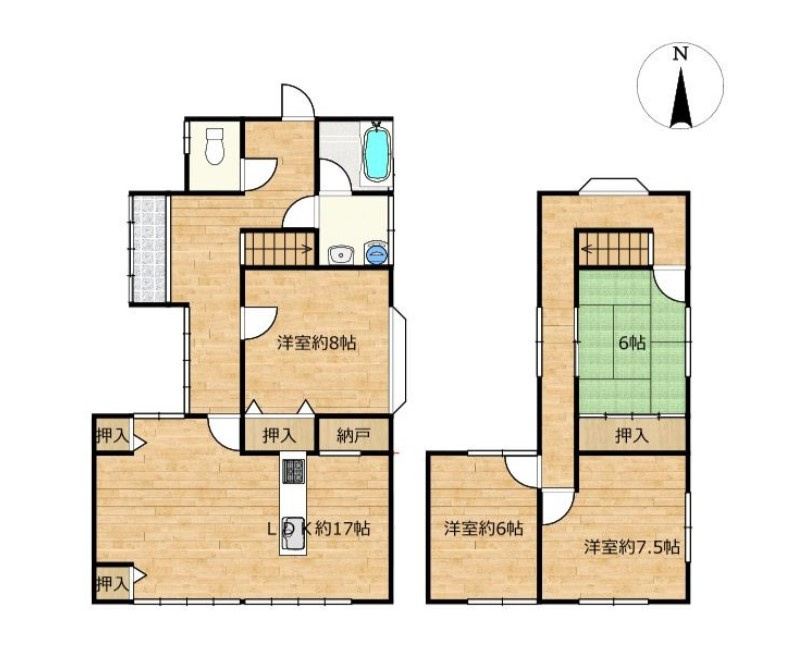リフォーム済中古戸建　瑞穂市古橋　昭和63年築の間取り