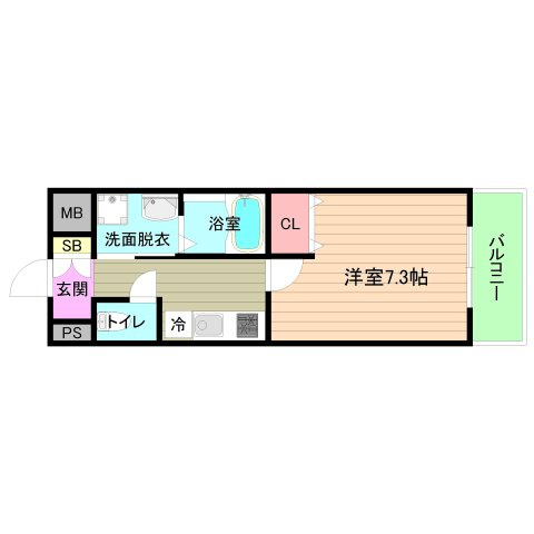 大阪市城東区中央２丁目の賃貸マンションの間取り
