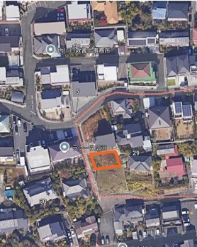 売土地　中央区広沢3丁目の地図|オレンジ色の部分です。