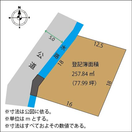 足利市利保町の売地の土地図