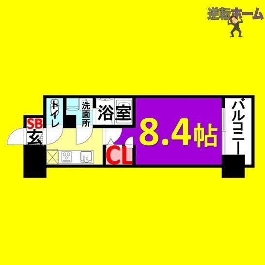 フローラル東別院　名古屋市賃貸　仲介手数料無料の間取り