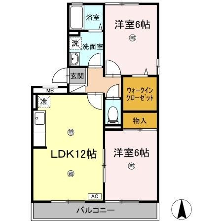 ヴィレッジ札場 A棟の間取り