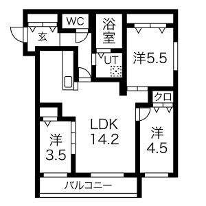 【間取り】 | サクラブール手稲前田