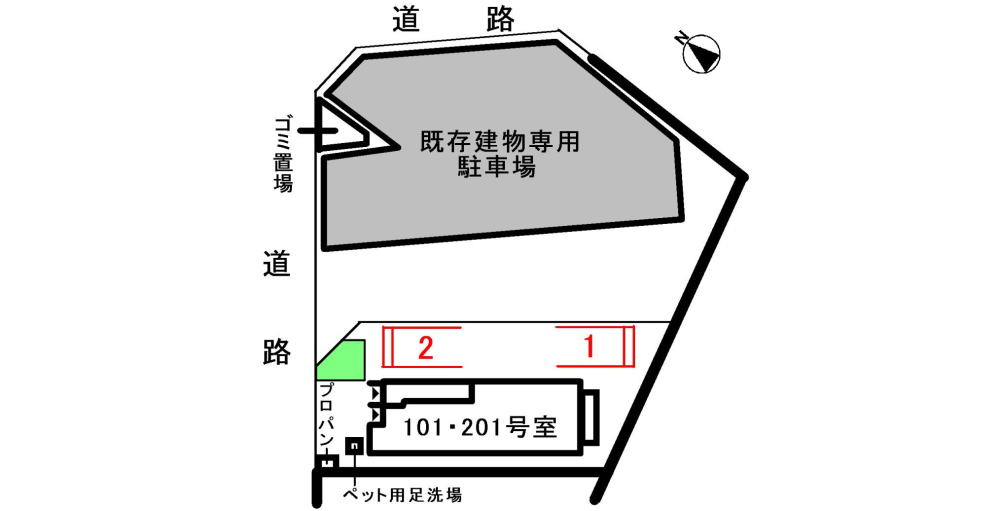 松岡ハイツⅢの駐車場|駐車場