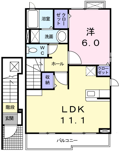 ルミエール　カモチ　Ｂの間取り|間取図