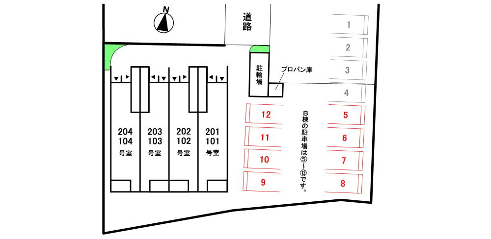 コンコード　Ｂの駐車場|駐車場