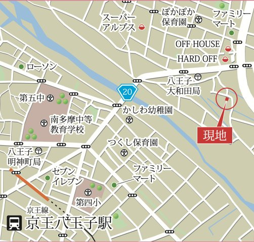 祝：成約済み　八王子市　大和田町　新築戸建て　６期の地図|～仲介手数料無料☆八王子ひなた不動産～八王子市大和田町　新築戸建て