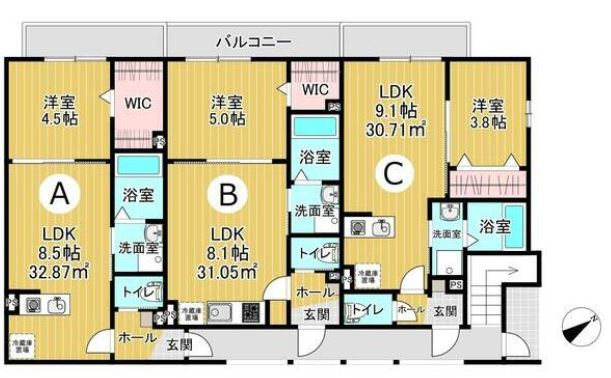 BR四街道の区画図