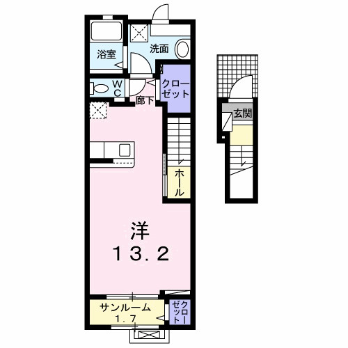 マリオ葛島　Ｂの間取り|間取図