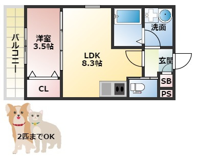 ジーメゾン寝屋川秦町ルシェールの間取り