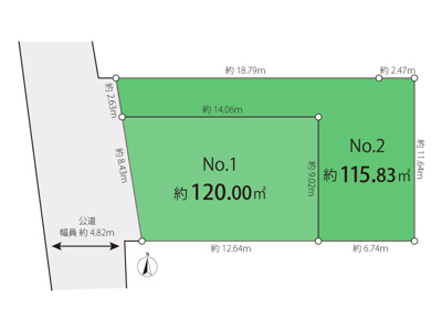【区画図】 | 武蔵村山市榎2丁目/売地　全2区画