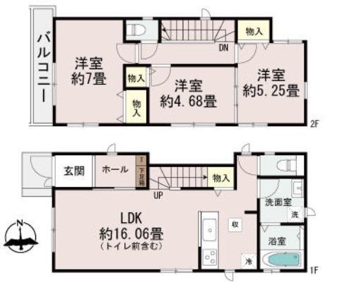 【間取り】 | 神戸市垂水区桃山台３丁目　新築戸建　２区画