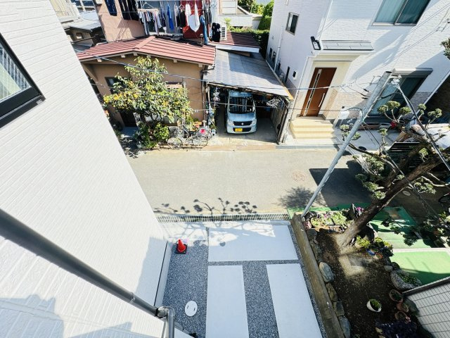 三郷市上口１丁目新築戸建【彦成小学校：10分】の展望|バルコニーより道路側眺望