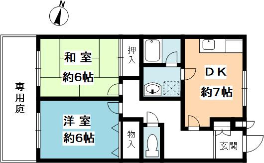 堂中ハイツ　102の間取り