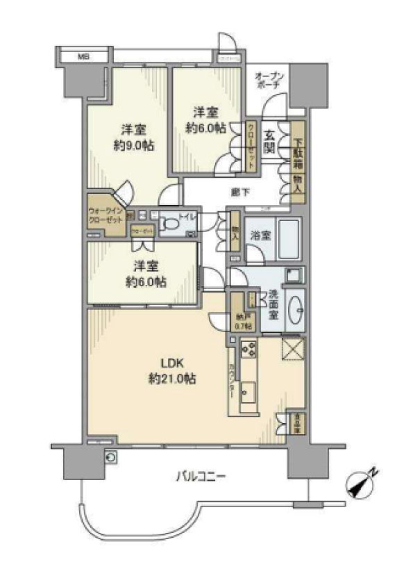 約100.07㎡の3LDK