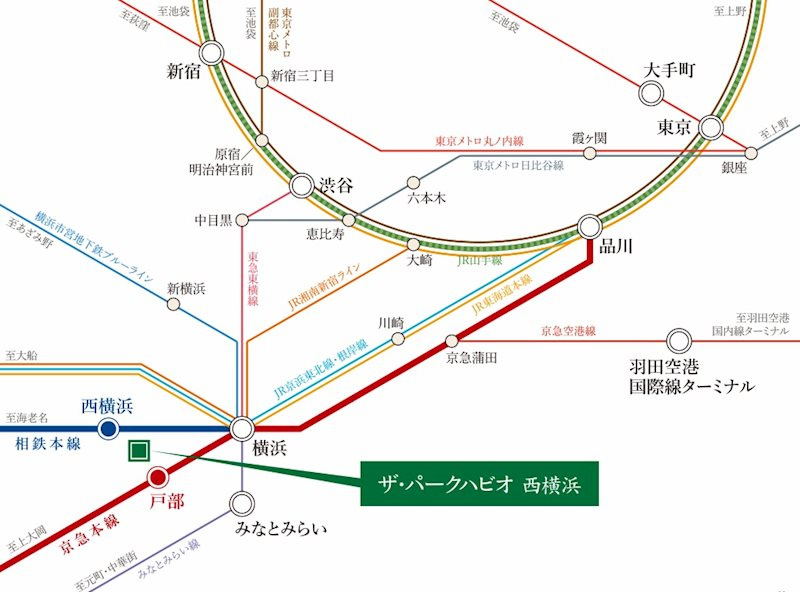 ザ・パークハビオ西横浜の地図|路線図