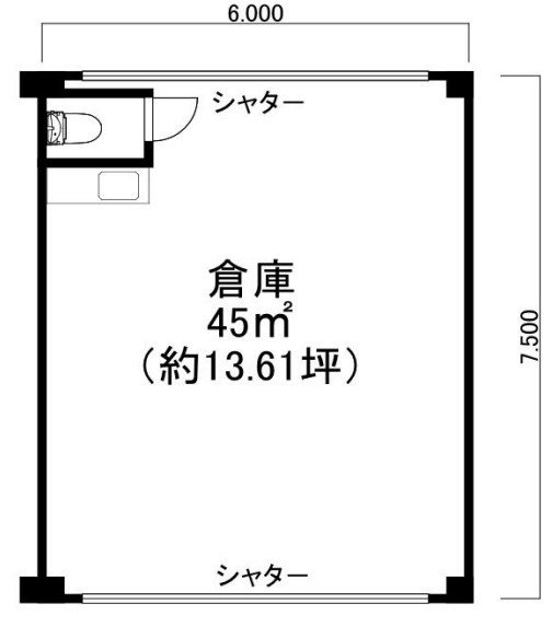 草津市西渋川１丁目の倉庫の間取り