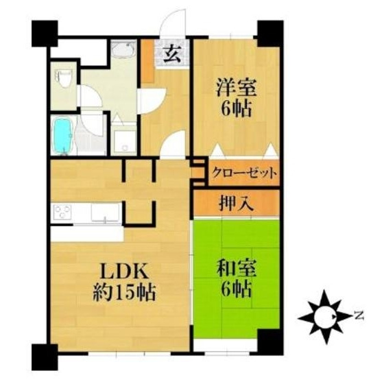 久留米市津福本町の賃貸マンションの間取り