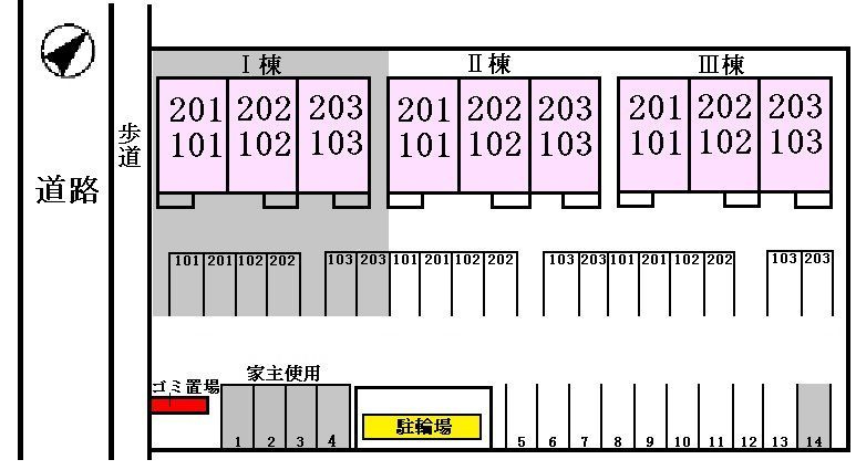ファミリアⅡの区画図