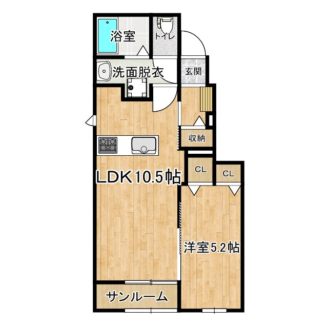 リアンB棟の間取り