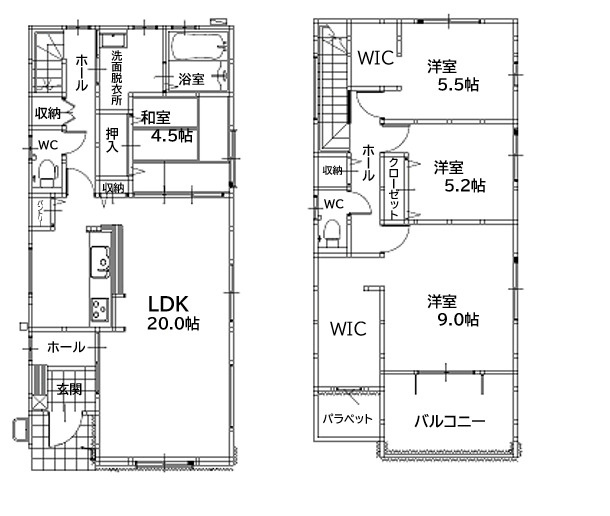 新築住宅　光貞台３丁目３期の間取り