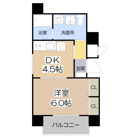 【間取り】 | エスカーサ大阪阿倍野パークビュー | エスカーサ大阪阿倍野パークビュー　1DK　28.03㎡
