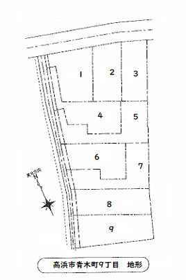 高浜市青木町9丁目　全9棟　2号棟の区画図|2号棟