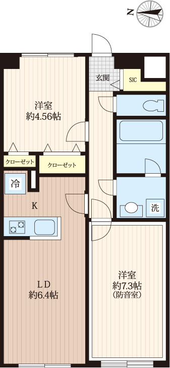 「防音マンション」Ｌｉｂｅｒｔｅ沼袋の間取り