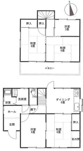 山陽東二見駅徒歩７分・立替用地としても可・東二見　築４４年の間取り