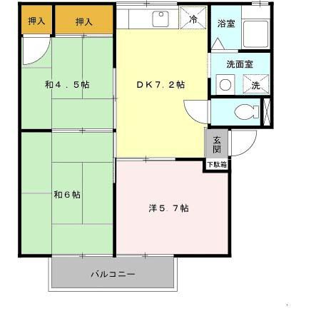【間取り】 | メュールパレ松本　Ⅰ | ３DK