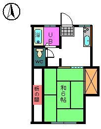 【間取り】 | 吉川アパートⅡ | 洋間風になりました。