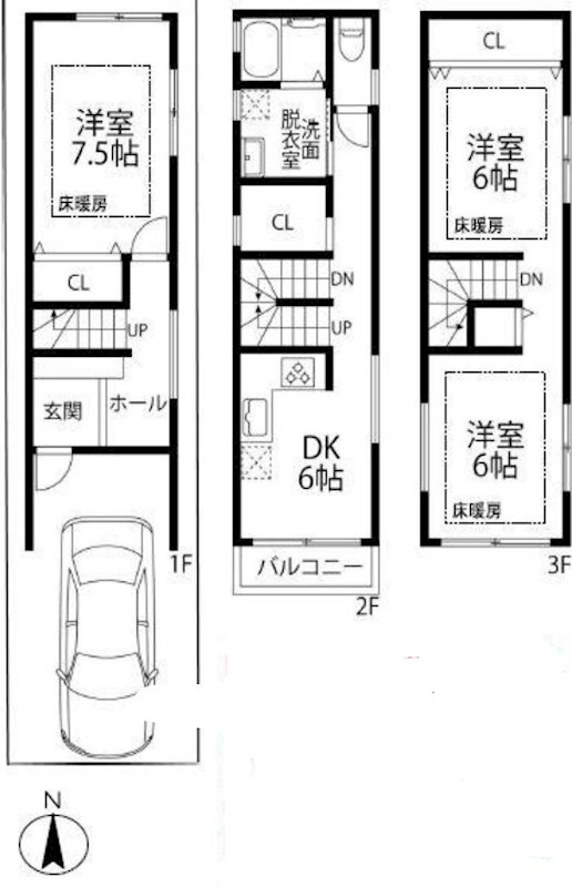 大阪府高槻市松川町一戸建の間取り
