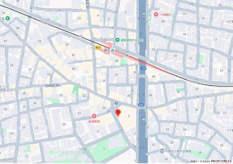中野区野方５丁目の店舗一部の地図